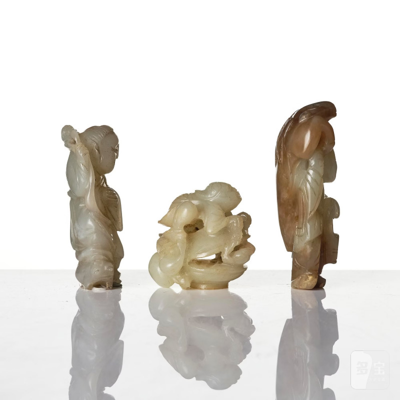 Three well carved figures of Liu Hai, - 图5